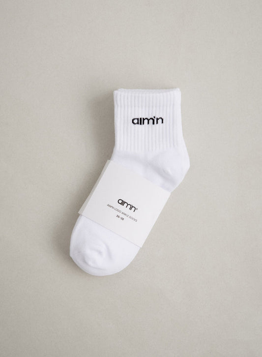 White Aim'n Logo Ankle Socks 3-pack