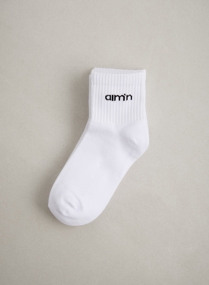 White Aim'n Logo Ankle Socks 3-pack