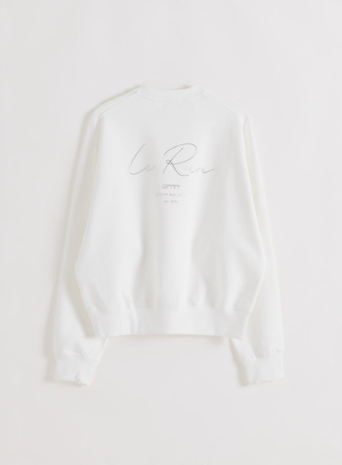 White Le Run Running Sweatshirt back flatlay