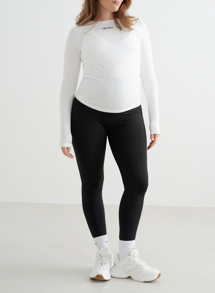 White Soft Basic Maternity Long Sleeve