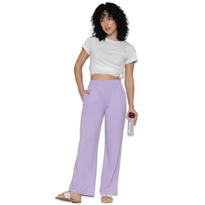 Women Flared Pants (Pastel Lilac)