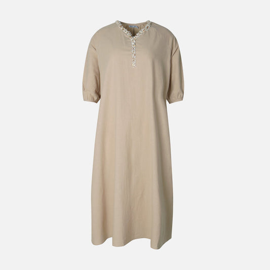 Women Linen Blend Maxi Dress