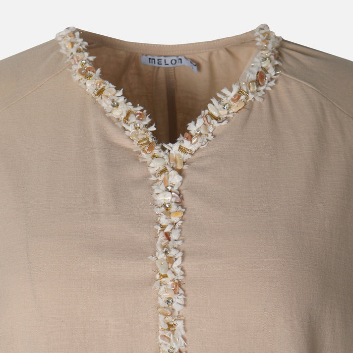 Women Linen Blend Maxi Dress