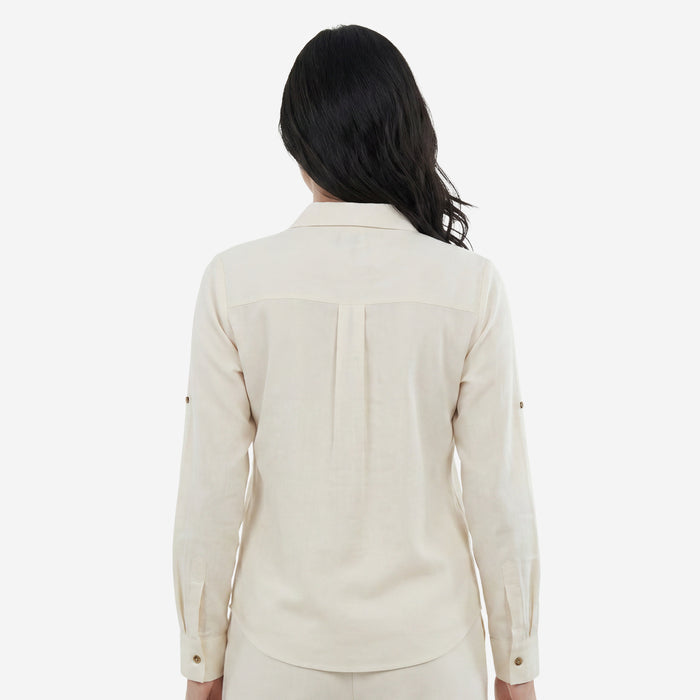Women Linen Comfort Shirt - (Ivory)