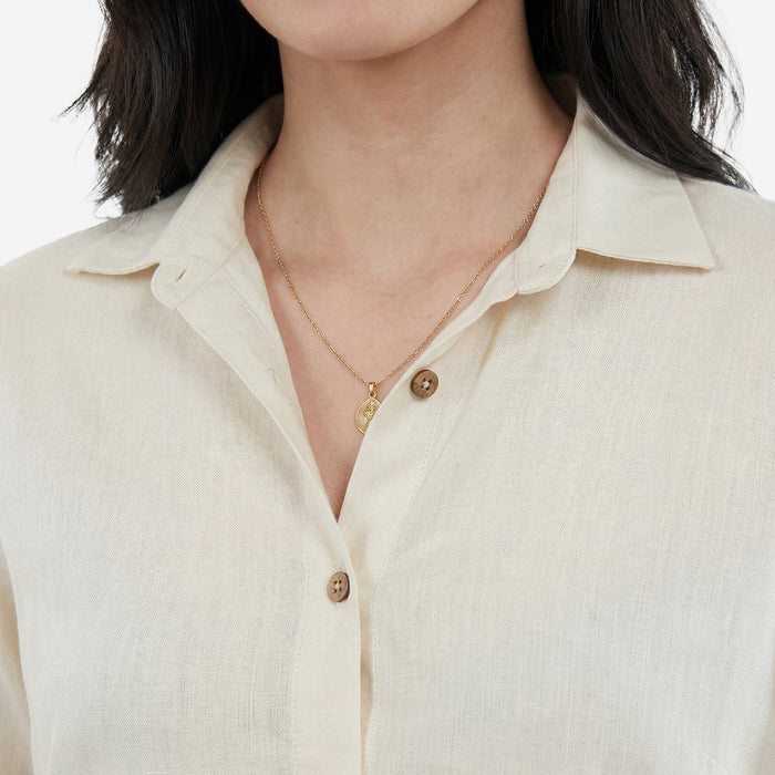 Women Linen Comfort Shirt - (Ivory)