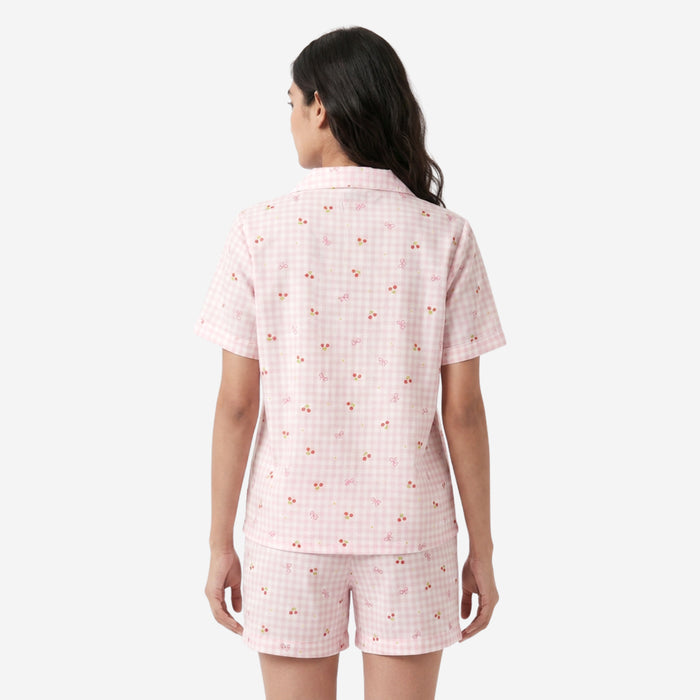 Women Print Rayon Loungewear Set (Lt.Pink)