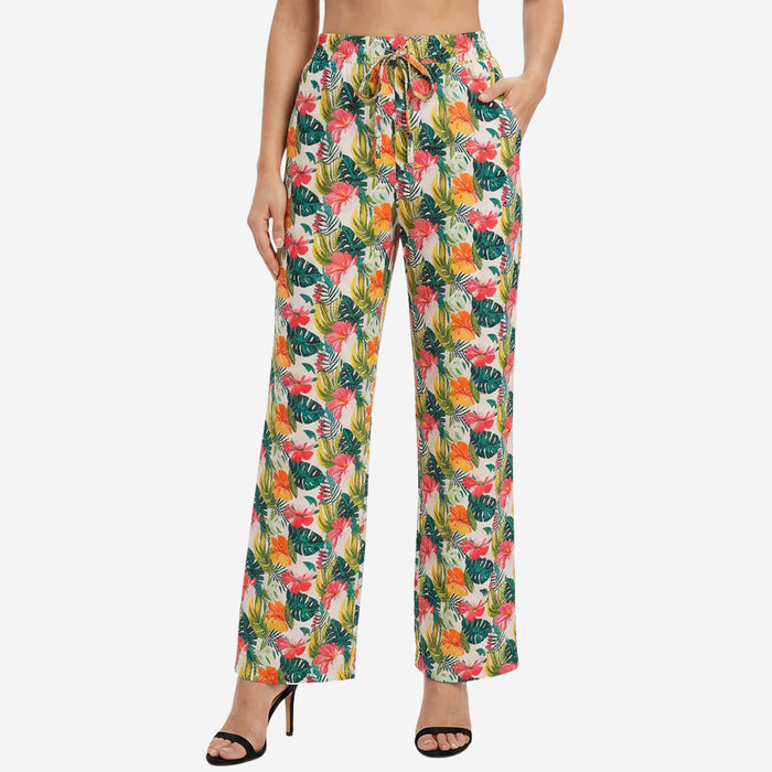 Women Printed Rayon Loungewear Set (Multicolor)