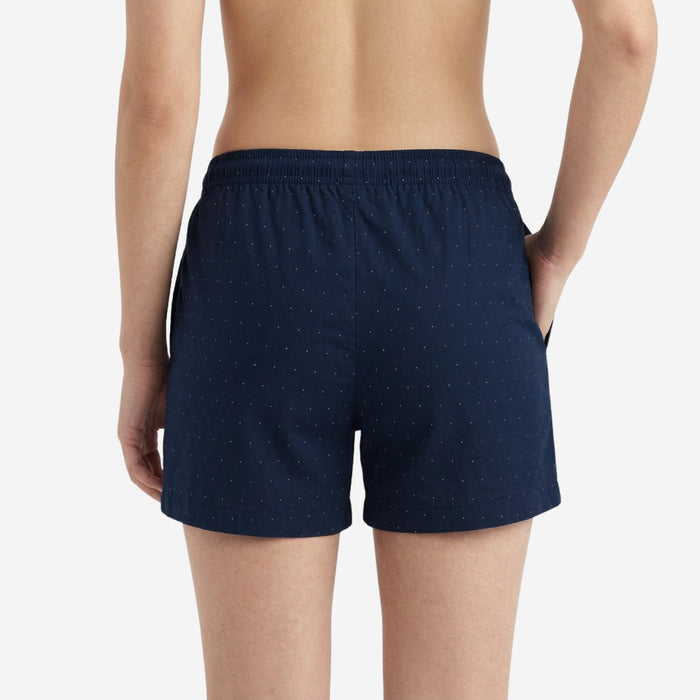 Women Regular Fit Cotton Boxer Shorts (Navy)