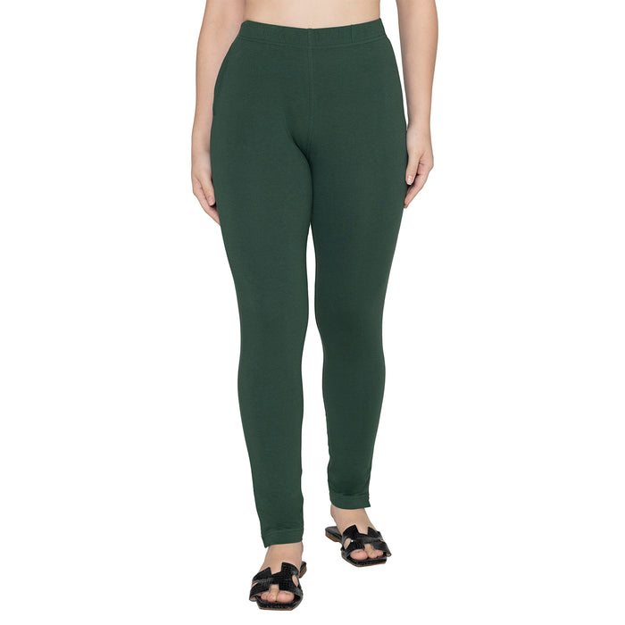 Women Soft Cotton Kurti Pant - Forest Green
