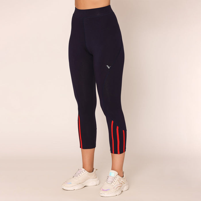 Women's Large size gym capri in Navy