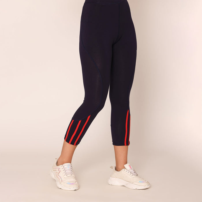 Women's XL size gym capri in Navy