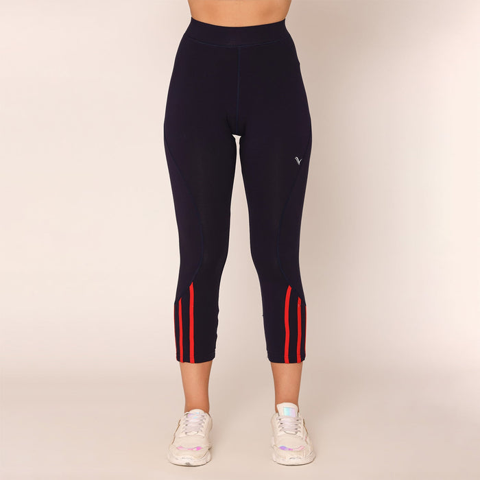 Women's xxl size gym capri in Navy