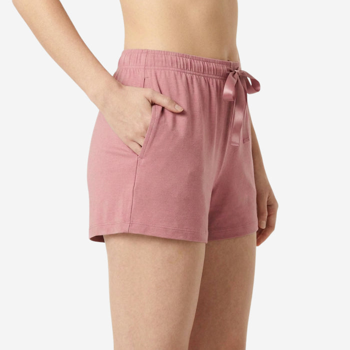 Women's Regular Fit Solid Cotton Shorts (Dk.Pink)