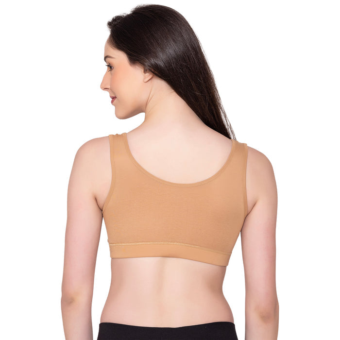 Women's Wirefree Non Padded Full Coverage Sports Bra - Skin